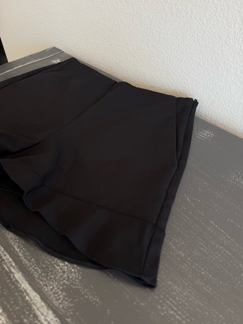 Black Ruffle Hem Shorts
